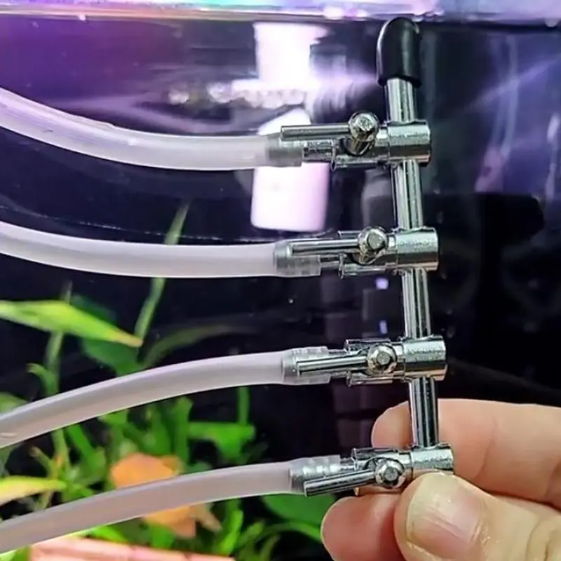 Stainless Steel Aquarium Air Distributor Fish Tank Oxygen Pump Accessories Air Splitter Flow Controller Pump Switch Valve Tap
