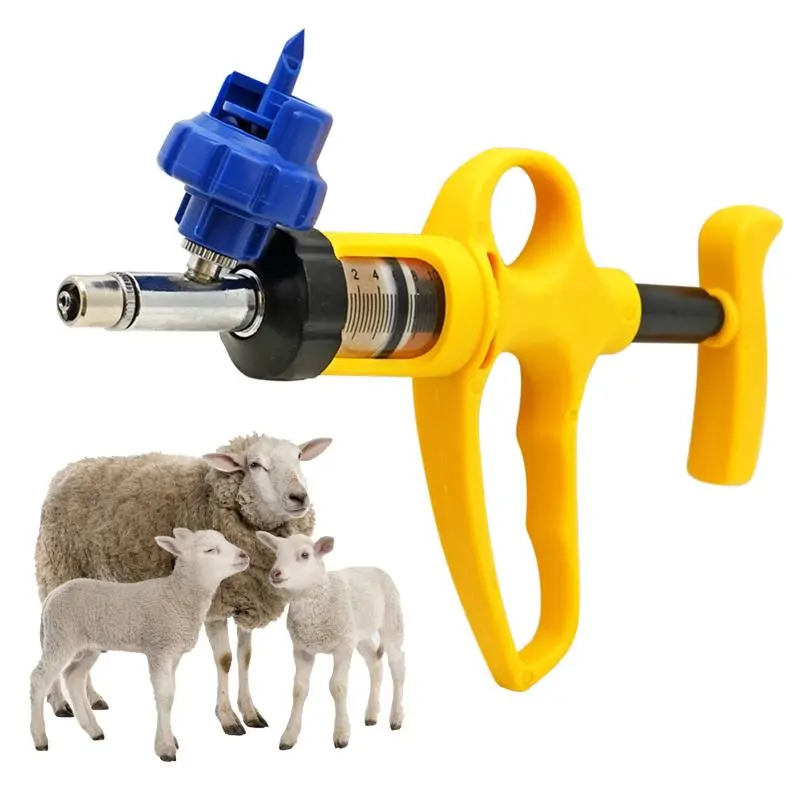 5Ml/10Ml Veterinary Drench Gun Cattle Injector Farm Animal Drug Dispenser Sheep Horse Feeding Syringe Livestock Vaccine Syringe
