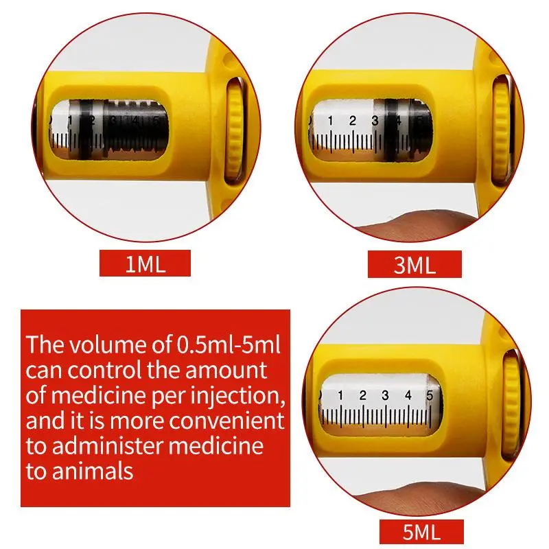 5Ml/10Ml Veterinary Drench Gun Cattle Injector Farm Animal Drug Dispenser Sheep Horse Feeding Syringe Livestock Vaccine Syringe