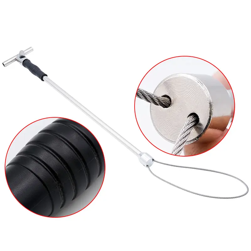 1 Pcs Stainless Steel Wire Catching Pig Lasso Baoding Pig Head Grab Pig Device Pig Equipment Convenient Safety Copper Handle