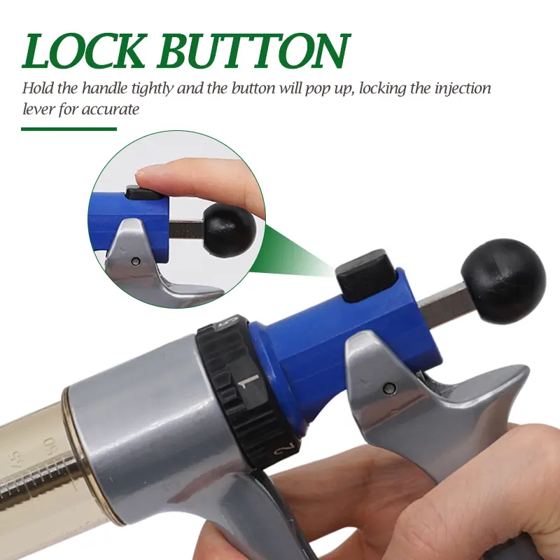 25Ml/50Ml Semi-Automatic Adjustable Continuous Syringe Vaccine Syringe for Pig Cattle Sheep Veterinary Syringe Needle