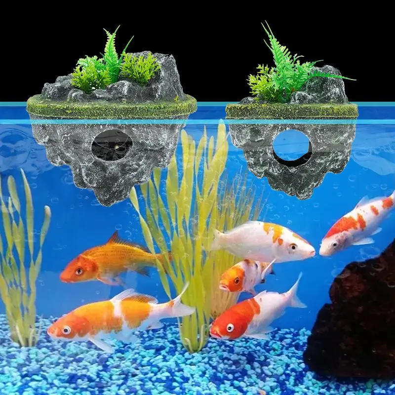 Aquarium Floating Island Fish Tank Landscape Suspended Rockery Decoration Floating Stone Tank Ecological Scenery Accessories