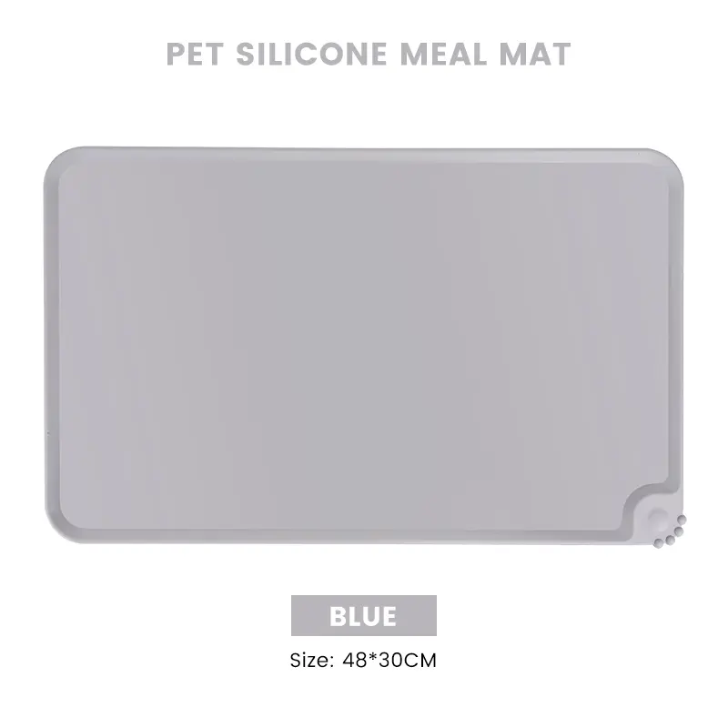 Waterproof Pet Food Pad Pet Mat Dog Cat Solid Color Silicone Non-Stick Pet Bowl Drinking Mat Dog Feeding Placemat Easy Washing