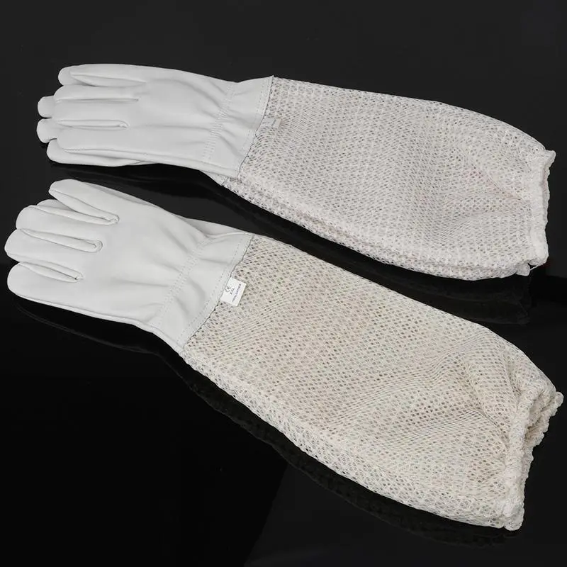 New Mesh Beekeeping Gloves Long Sleeved Gloves Preventing Bee Bites Three-Layer Net Ventilation Lightweight Breathable Gloves