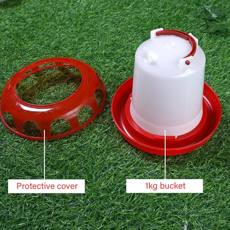 1Kg/3Kg Chicken Poultry Feeder Automatic Feeder Water Bucket Drinker Fountain Farm Poultry Feeding Supplies Chicken Water Bucket