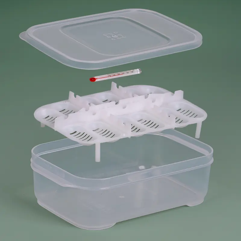 12 Grids Reptile Egg Tray Incubator  Eggs Tray Tool with Thermometer Reptile Breeding Box Reptile Incubation Box  Hatching Snake