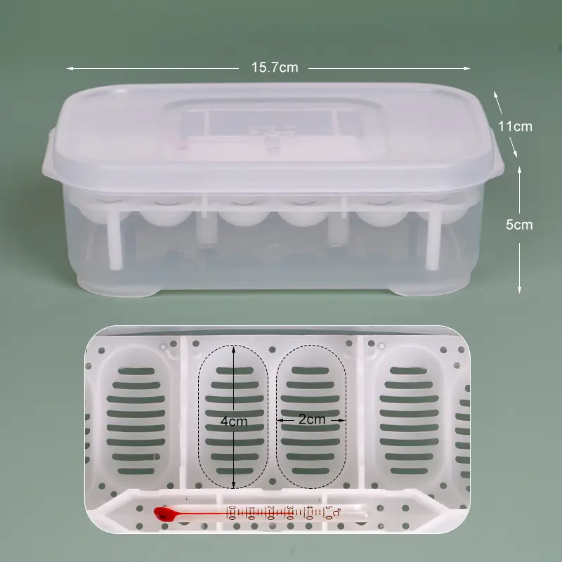 12 Grids Reptile Egg Tray Incubator  Eggs Tray Tool with Thermometer Reptile Breeding Box Reptile Incubation Box  Hatching Snake