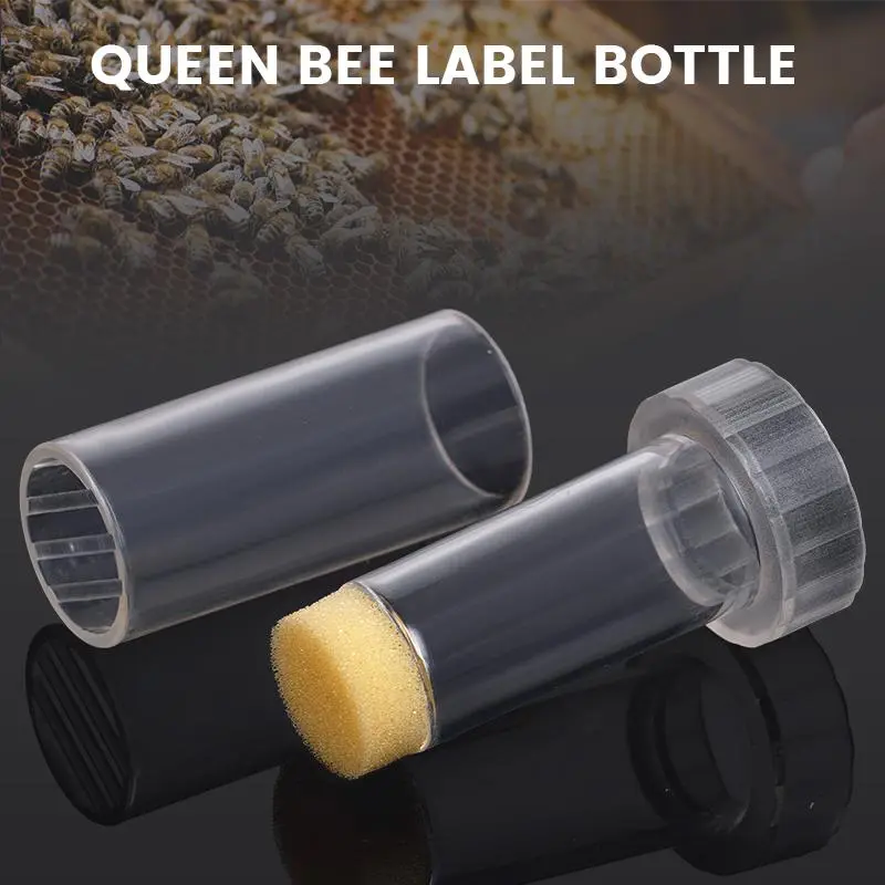 2Pcs New Beekeeping Queen Bee Marking Bottle Bee Marker Tube Catcher Cage with Sponge Plug Capture Cut Wing Beekeeping Tools