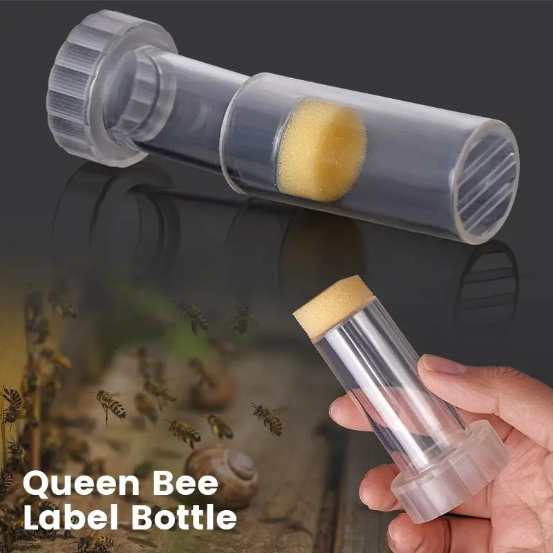 2Pcs New Beekeeping Queen Bee Marking Bottle Bee Marker Tube Catcher Cage with Sponge Plug Capture Cut Wing Beekeeping Tools