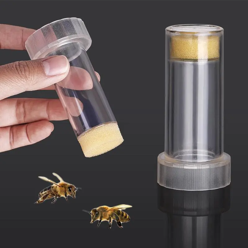 2Pcs New Beekeeping Queen Bee Marking Bottle Bee Marker Tube Catcher Cage with Sponge Plug Capture Cut Wing Beekeeping Tools