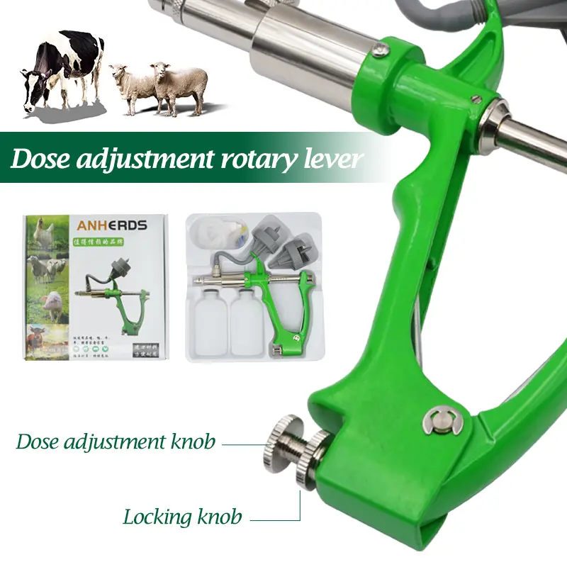 1/2/5ml Farm tools Continuous Syringe Veterinary Chicken Automatic Vaccine Syringe Animal Injection Dosing Device with Bottles
