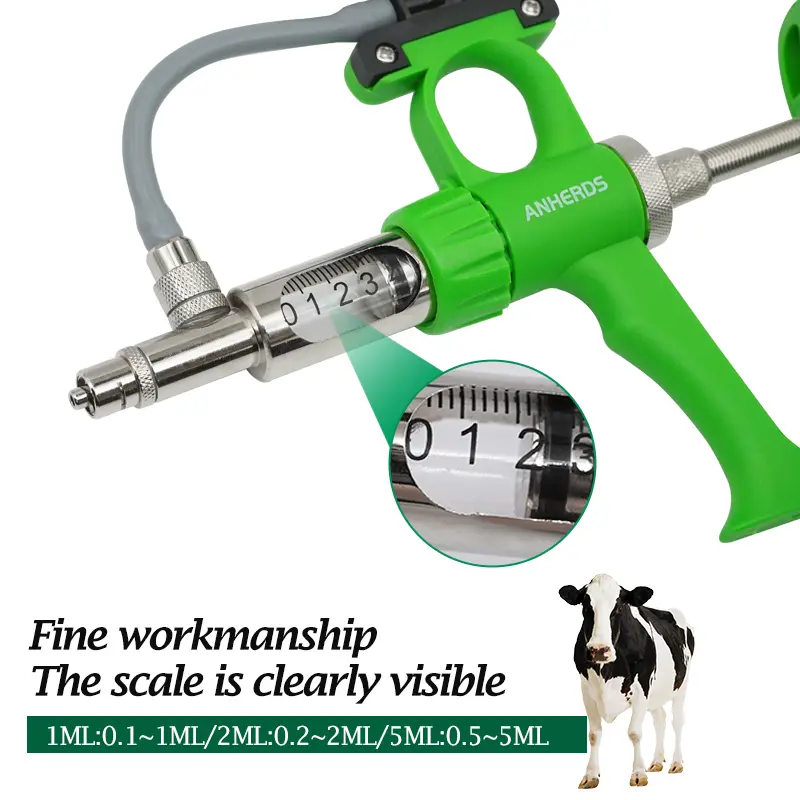 1/2/5ml Farm tools Continuous Syringe Veterinary Chicken Automatic Vaccine Syringe Animal Injection Dosing Device with Bottles