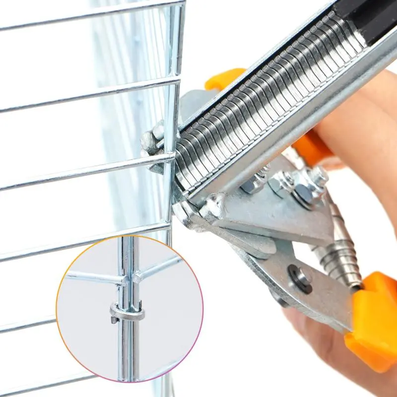 600 Nails Binding Cage Pliers Poultry Cage Installation Tool Pliers Farm Fastening Clamp Installation Chicken Rabbit Cage Tools