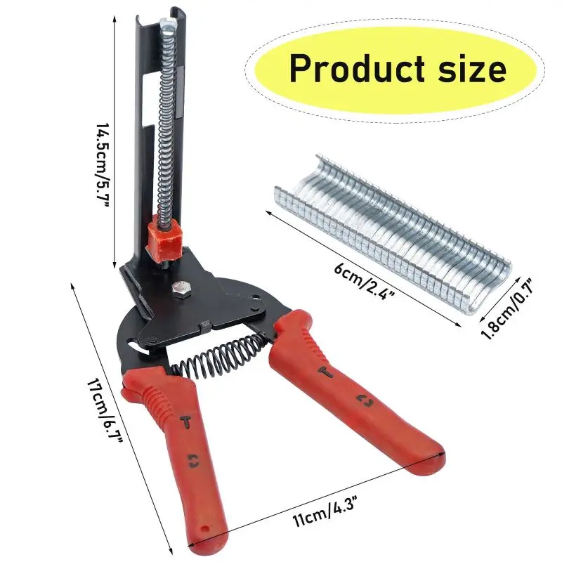 600 Nails Binding Cage Pliers Poultry Cage Installation Tool Pliers Farm Fastening Clamp Installation Chicken Rabbit Cage Tools