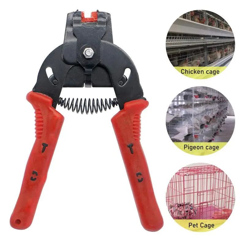 600 Nails Binding Cage Pliers Poultry Cage Installation Tool Pliers Farm Fastening Clamp Installation Chicken Rabbit Cage Tools
