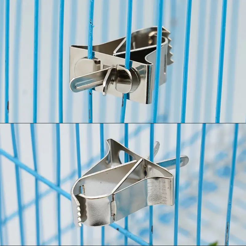 3pcs Pet Supplies Bird Vegetable Clip Parrot Cage Clamp Feeder Stainless Steel Clips Fixed Birdcage Food Clamps Accessories