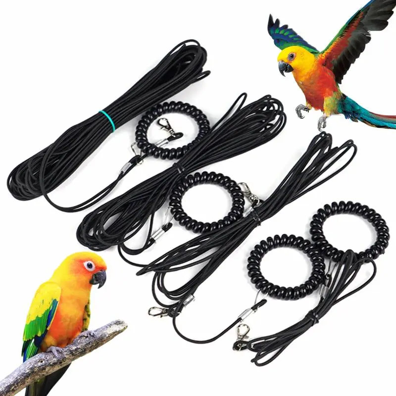 Pet Bird Traction Rope Outdoor Training Anti-Flying Harness Rope Bird Foot Chain Parrot Traction Straps Bird Feet Protect Ring