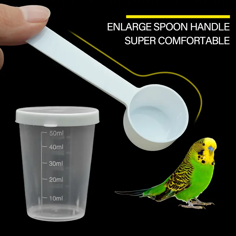 4Pcs/set Bird Parrot Feeder Spoon with Manual Syringe Baby Bird Water Milk Medicine Feeding Syringe Feeding Needle Bird Supplies