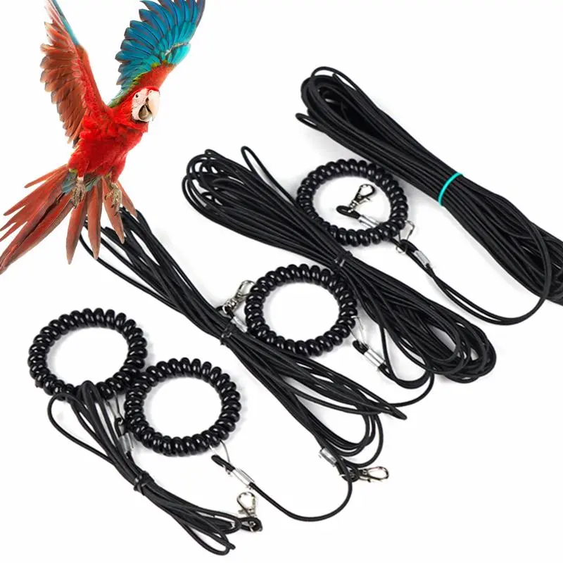 Pet Bird Traction Rope Outdoor Training Anti-Flying Harness Rope Bird Foot Chain Parrot Traction Straps Bird Feet Protect Ring