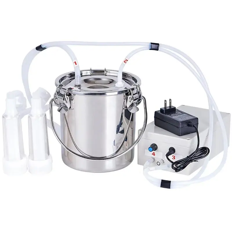 8L/5L/3L Sheep Cow Milking Machine Electric/pulse Milking Machine Milking Pump Stainless Steel Automatic Milking Breeding Tools