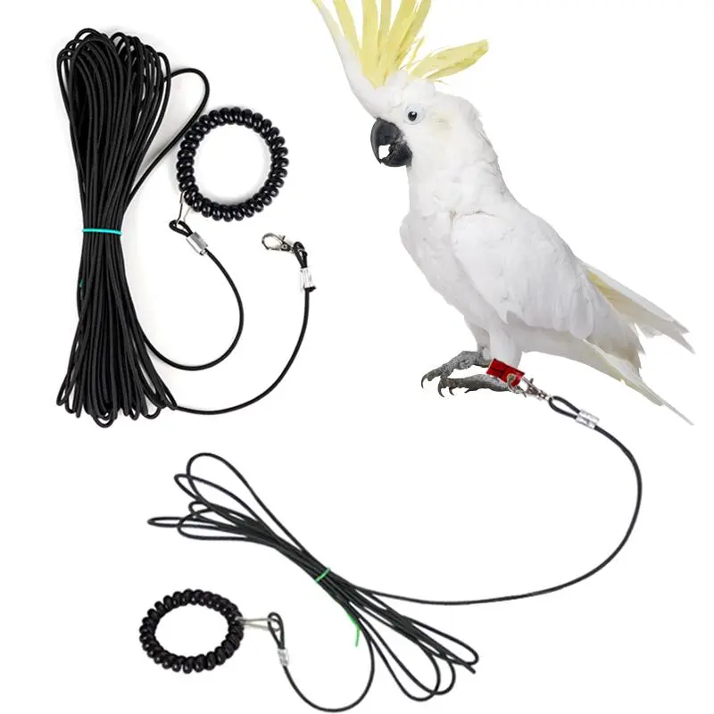 Pet Bird Traction Rope Outdoor Training Anti-Flying Harness Rope Bird Foot Chain Parrot Traction Straps Bird Feet Protect Ring