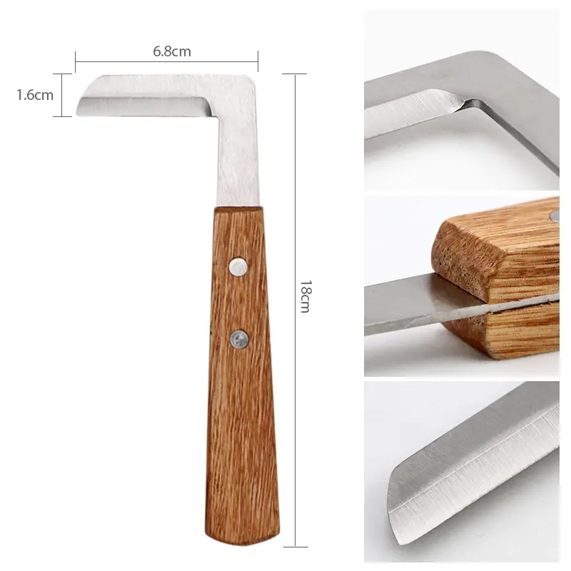 4 Peces/set Cow Horse Repair Foot Hoof knife Wooden Handle Stainless Steel Blade Horseshoe Goat repair tools Farming Equipment