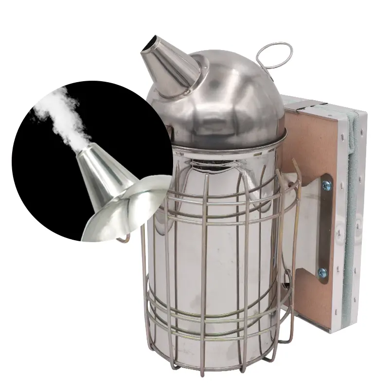 Stainless Steel Manual Bee Hive Smoker Transmitter Kit With Galvanized Sheet Beekeeping Tool Apiculture Smoke Sprayer or a bomb