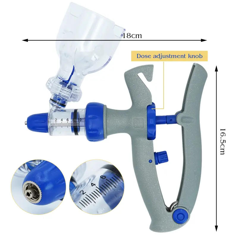 1set Automatic Continuous Syringe Animal  Vaccine Syringe for Livestock Pig Cattle Sheep Chicken Durable Vaccine Injector