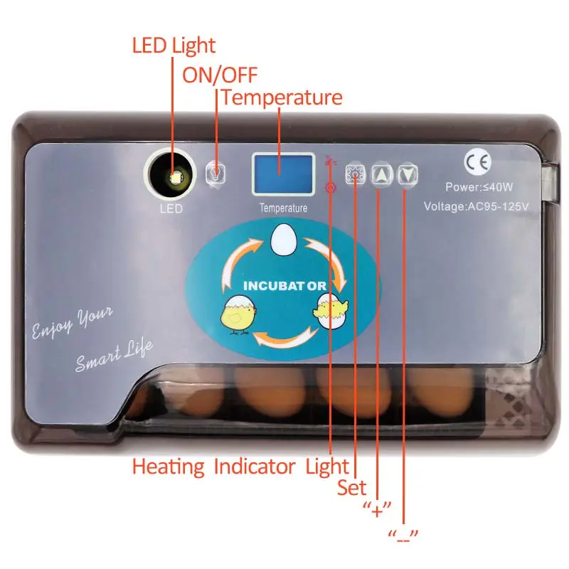 12 Eggs Hot sale Egg Incubator Digital Fully Automatic Poultry Hatcher for Chickens Ducks farm tools