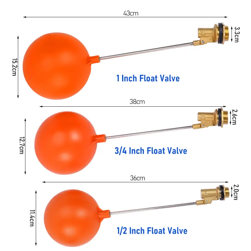 1/2" 3/4" 1" Float Valve Water Tank Brass Float Ball Valve Water Sensor Float Ball Valve Control Flow Control Float Sensor Valve