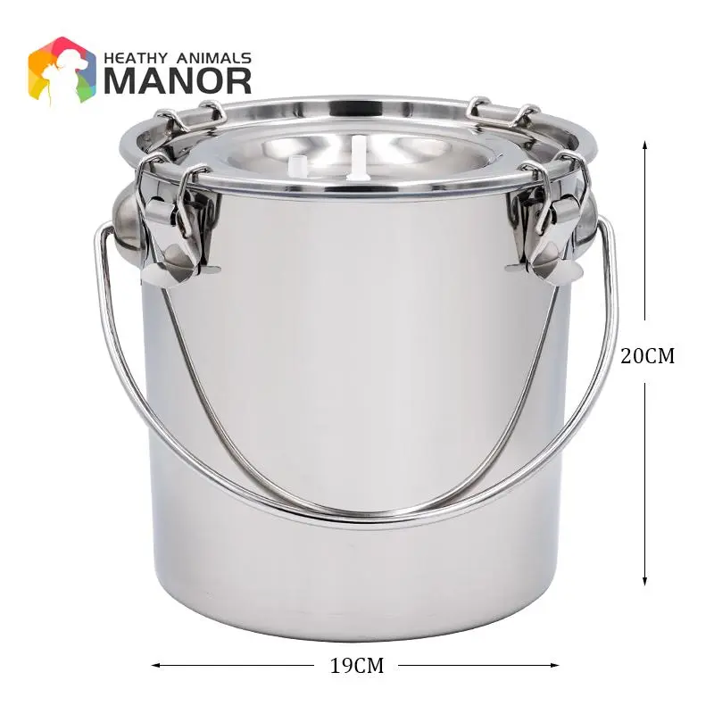 5/10L Stainless Steel Cow Milk Bucket Farm Cows Goats Vacuum Pump Bucket Pasture Cow Sheep Electric Milking Machine Accessories