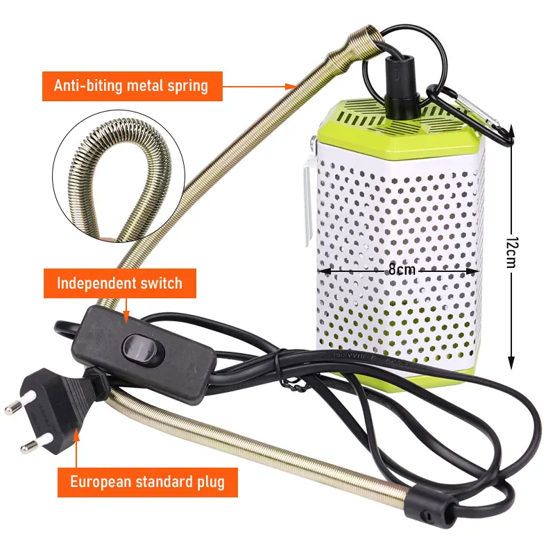 Reptile Heat Lamp Shade Guard Hangable Hexagonal Lamp Shade Art Mesh Metal Anti-Scald Cover for Lizards Snakes Turtles