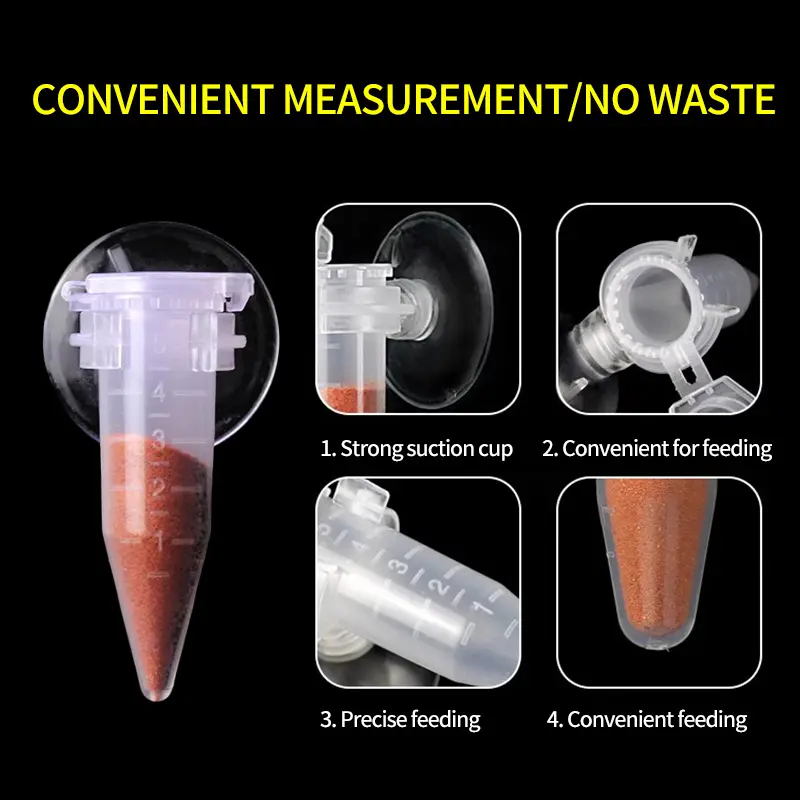 5pcs Fish Feeder Cone Shrimp Egg With Suction Aquarium Red Worm Feeding Feeder Worm Funnel Cup Fish Food Feeding Tool
