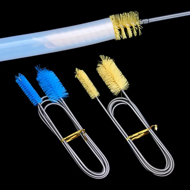 Stainless Steel Spring Brush Flexible U-type Fish Tank Cleaning Tools Double Ended Nylon Pipe Cleaning Brushes