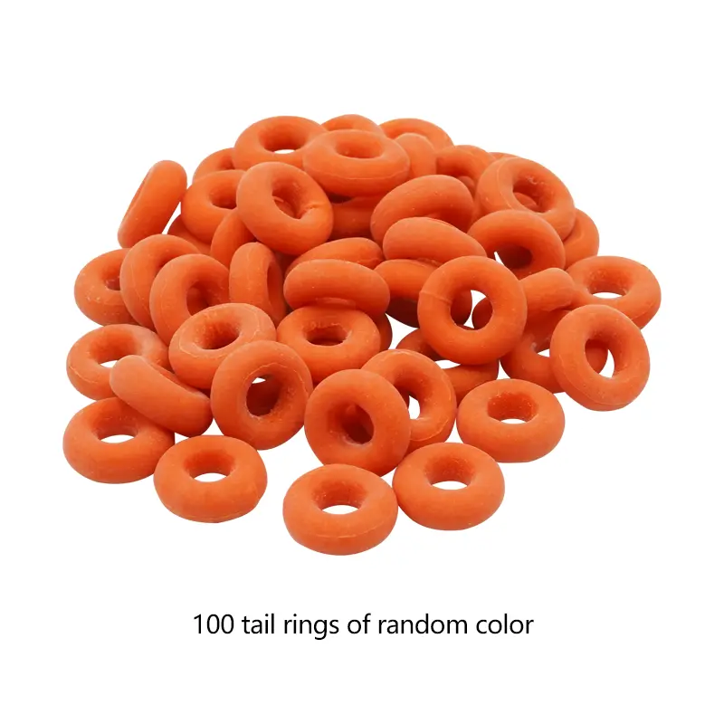 100Pcs Livestock Pig Tail Removal Without Blood Elastic Rubber Circle Farm Animal Feeding Tools Livestock Feeding Random Color