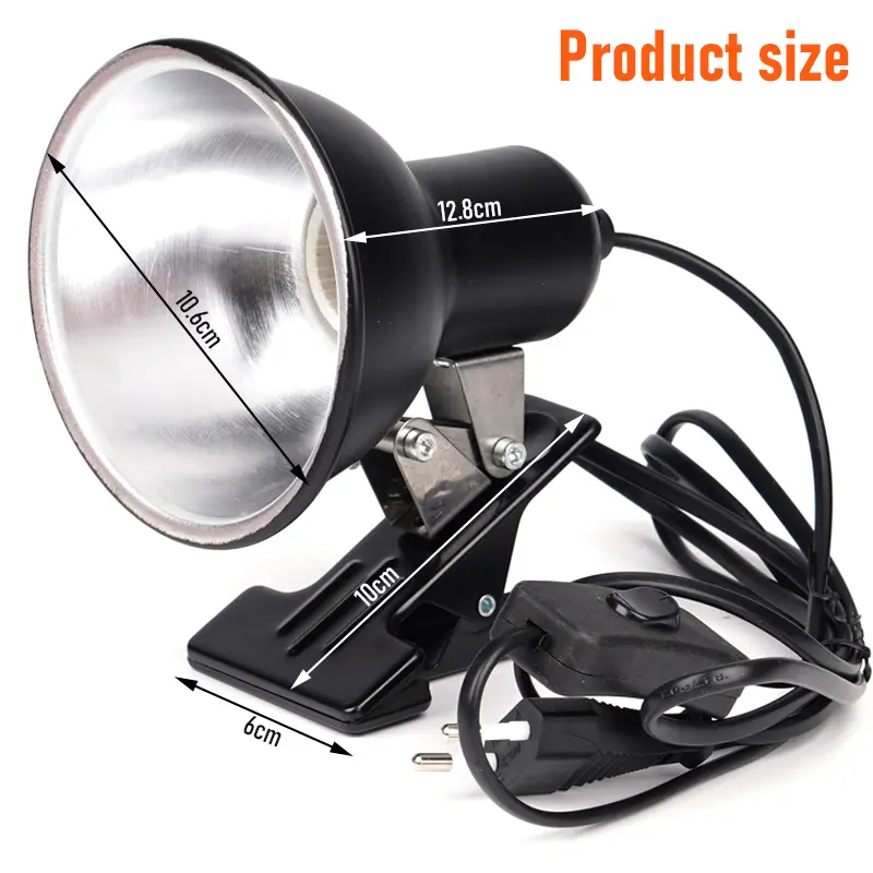 Pet Reptile Heat Lamp Shade Adjustable Habitat Lighting Fixture for Tortoises Turtles Lizard Heating Lamp Holder Heating Light