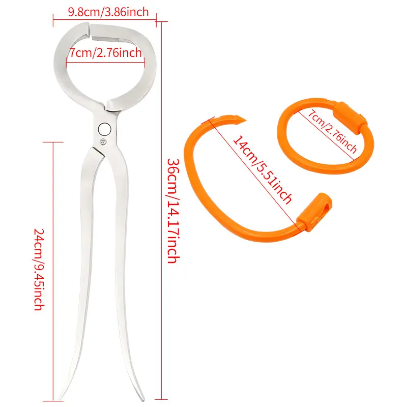 10Pcs Plastic Cattle Nose Rings and Livestock Cow Cattle Nose Ring Install Special Pliers Cattle Horse Farm Livestock Tools