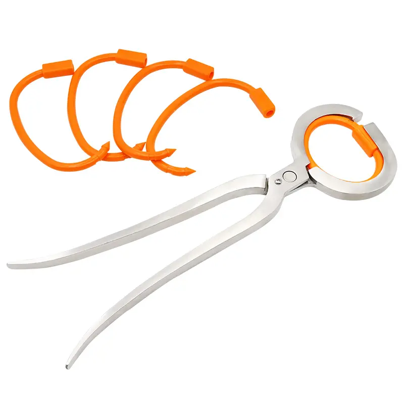 10Pcs Plastic Cattle Nose Rings and Livestock Cow Cattle Nose Ring Install Special Pliers Cattle Horse Farm Livestock Tools