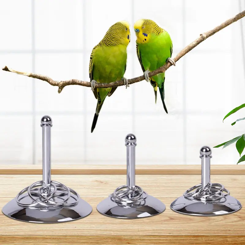 Bird Parrots Interactive Training Toys Intelligence Development Stacking Metal Ring Training Sets Birds Supplies Pet Accessories
