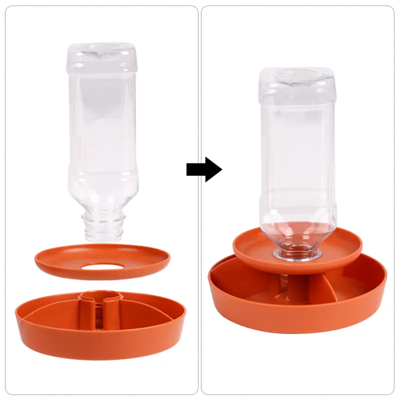 Reptile Water Dispenser Automatic Drinking Bottle Feeder Food  Double Layer Box for Lizards Turtles Snails Spiders Frogs