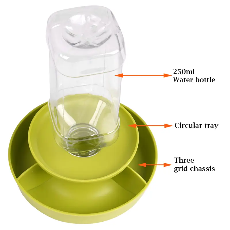 Reptile Water Dispenser Automatic Drinking Bottle Feeder Food  Double Layer Box for Lizards Turtles Snails Spiders Frogs