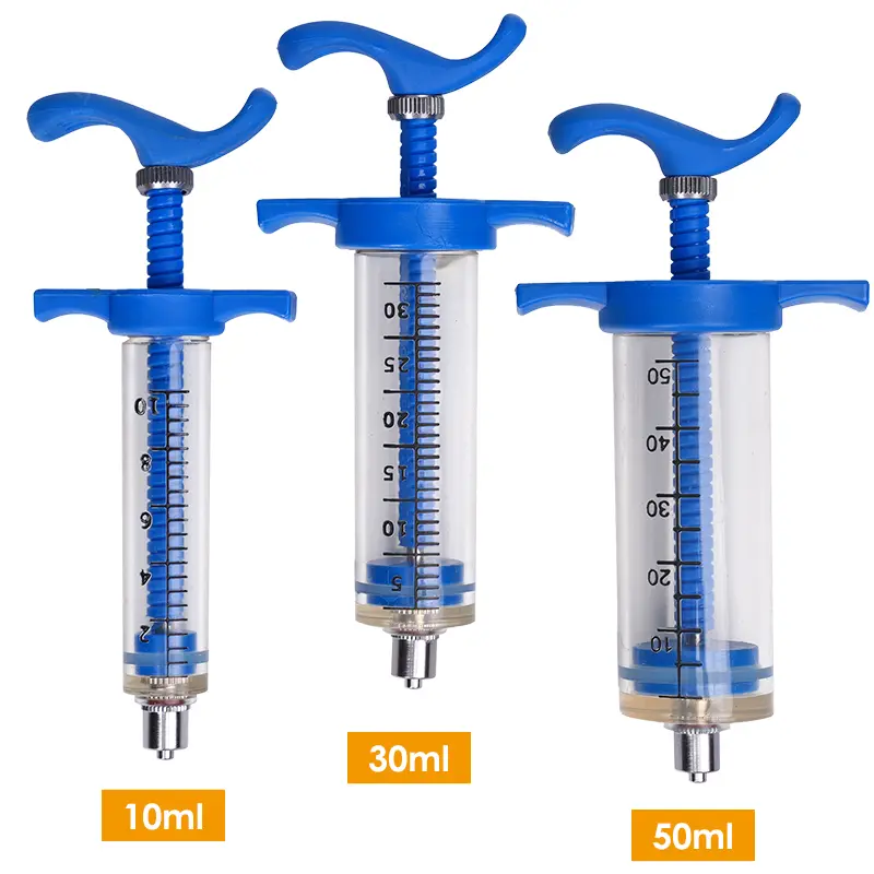 10/20/30/50ml Veterinary Tool Vaccine Syringe Adjustable with Needles for Pig Cattle Sheep Chicken Pinhead Farm Livestock Tool