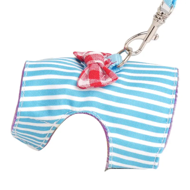 Hamster Small Pet Harness Rabbit Bowtie Striped Star Harness Vest Traction Rope Ferret Guinea Pig Hamster Chest Strap