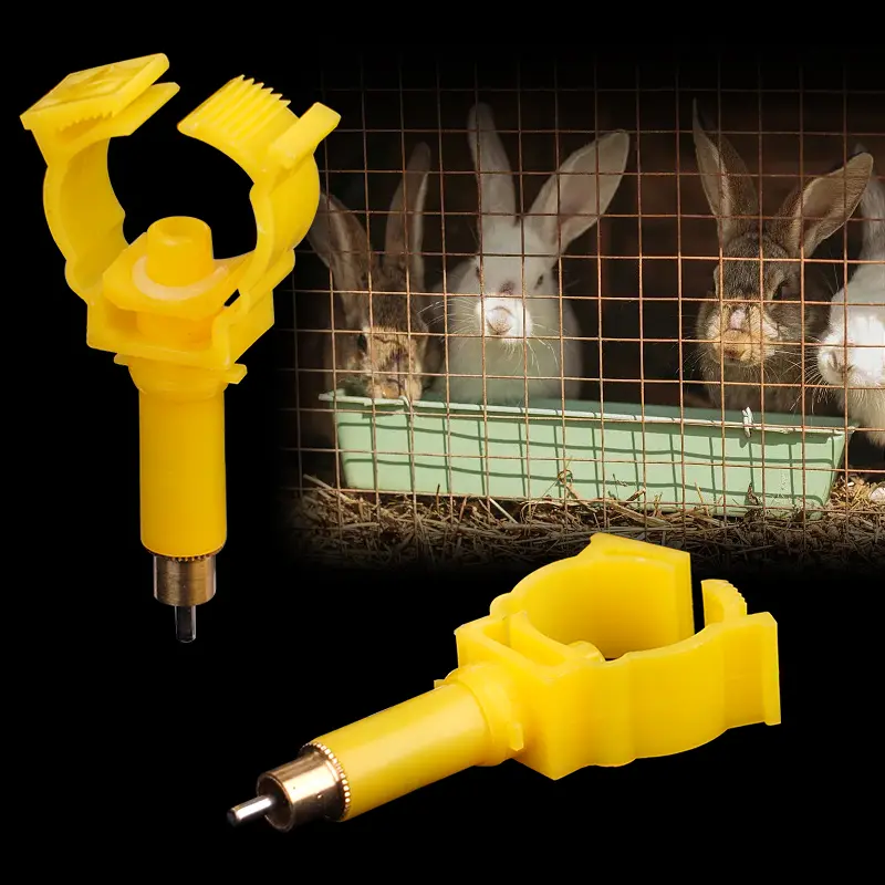 10pcs Rabbit Nipple Drinking Fountains Animal Drink Water Copper Material 20mm 25mm Pipe Interface Automatic Nipple Water Feeder