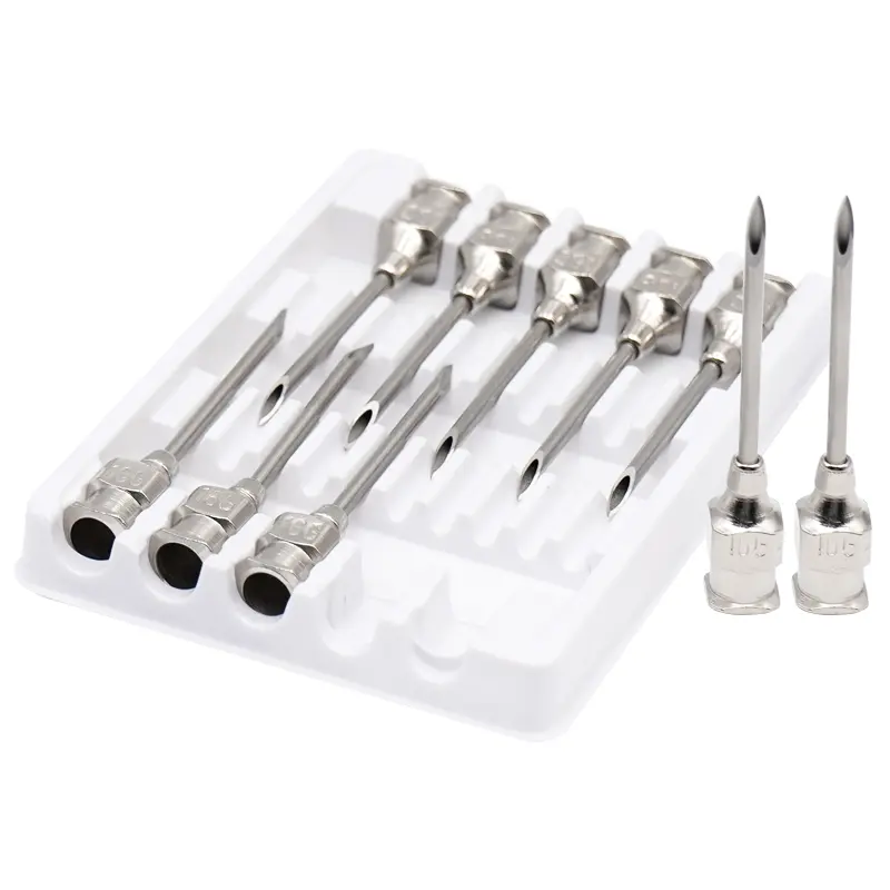 10Pcs/boxs Farm Animals Injection Needle Stainless Steel Dispensing Needle Syringe Poultry Small Veterinary Supplies