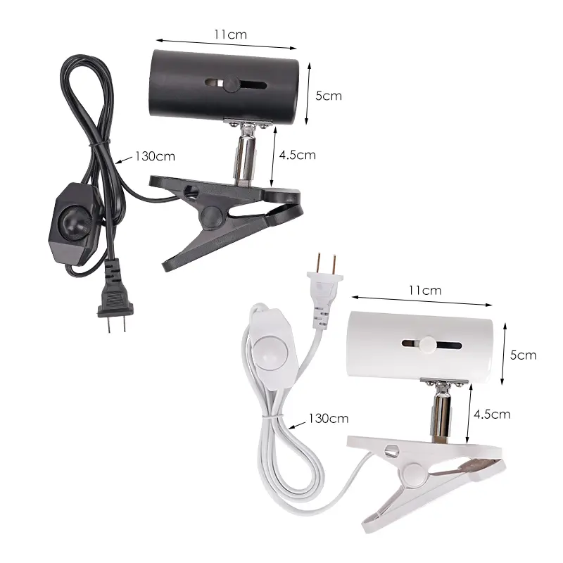 E27 Heating Reptile Lamp Holder UVA+UVB Clip-on Bulb Cover For Pet Light Tortoise Tank Ceramic Lamp Holder With Switch Clip