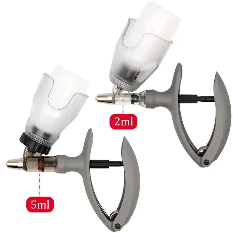 2ml /5ml Automatic Veterinary Continuous Syringe Animal Injection Adjustable Vaccine Injection for livestock Pig Cattle Sheep