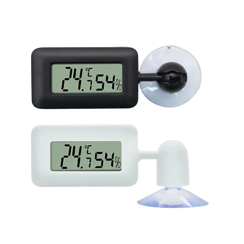 Reptile Digital Thermometer Hygrometer Indoor Temperature Sensor Humidity Meter Gauge 360 Degree Rotating with Suction Cup