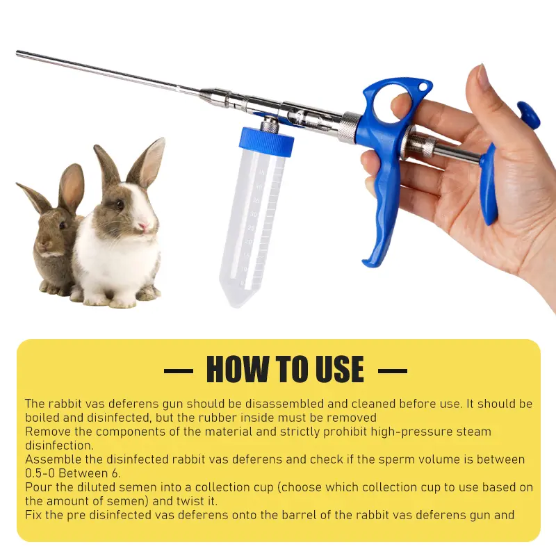 2ml Rabbit Artificial Insemination Gun Continuous Insemination Apparatus Rabbit Ejaculation Farm Equipment Supplies Animals Tool