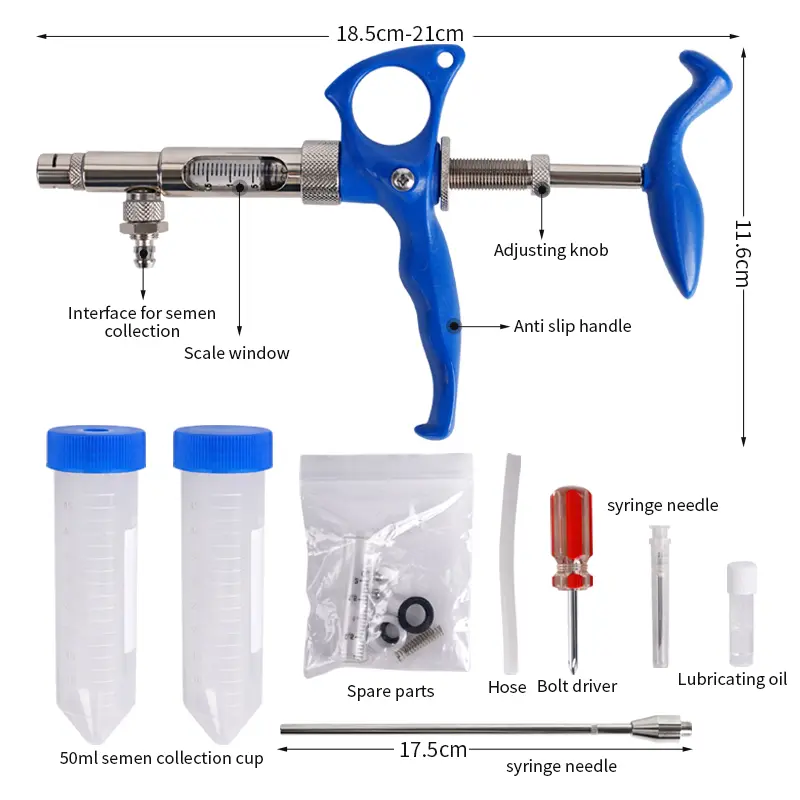 2ml Rabbit Artificial Insemination Gun Continuous Insemination Apparatus Rabbit Ejaculation Farm Equipment Supplies Animals Tool